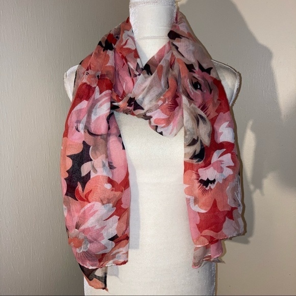 Charming Charlie Accessories - NWT Charming Charlie Floral Coral Scarf 76x48*
